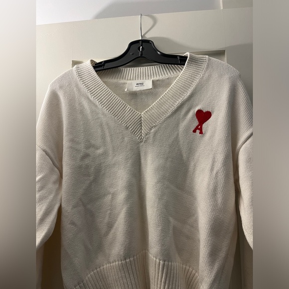 Ami Paris Logo V-Neck Sweater - Picture 2 of 4